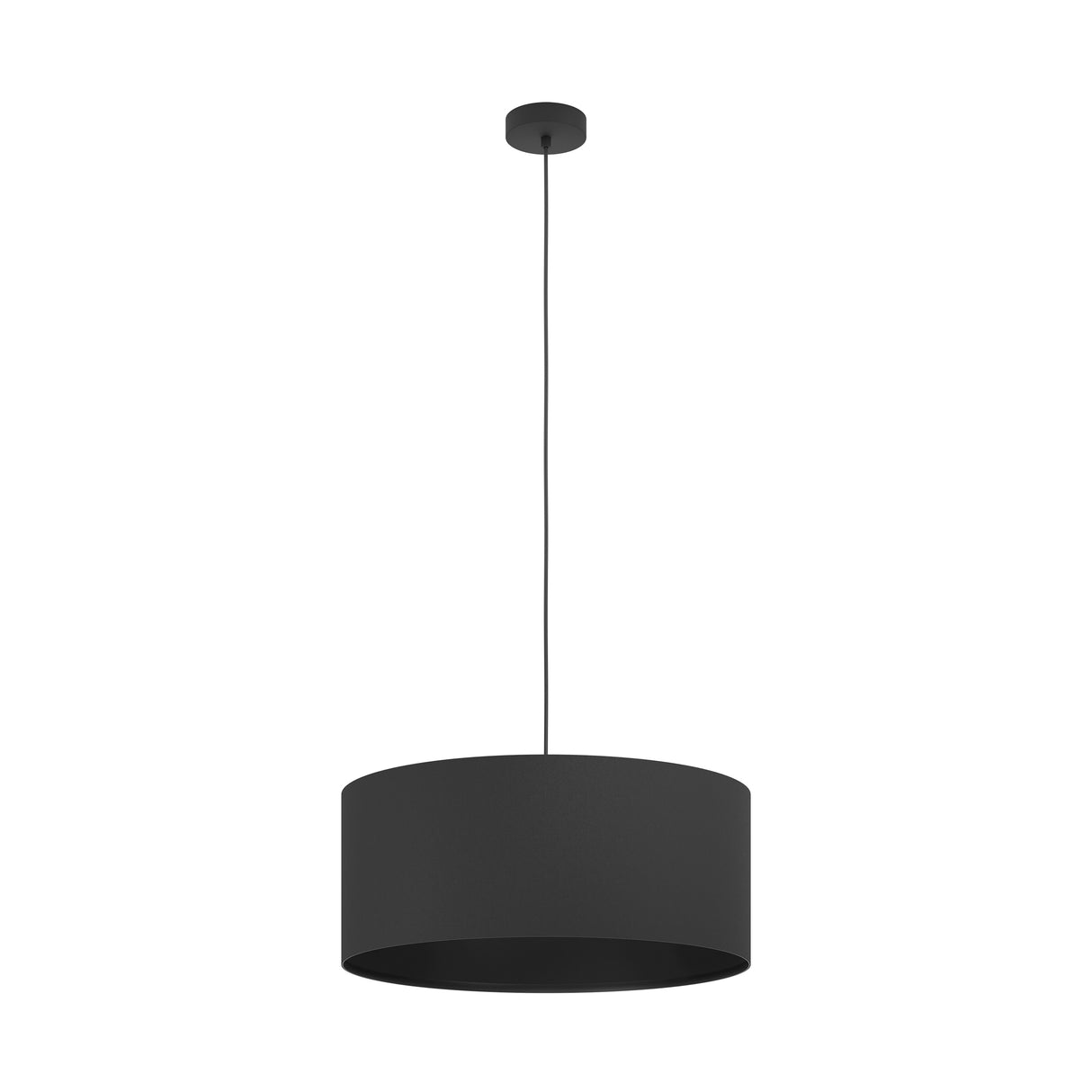 Eglo EU Maserlo Black Metal And Fabric Single Pendant