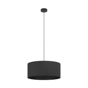 Eglo EU Maserlo Black Metal And Fabric Single Pendant