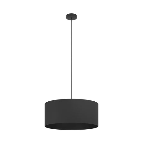 Eglo EU Maserlo Black Metal And Fabric Single Pendant