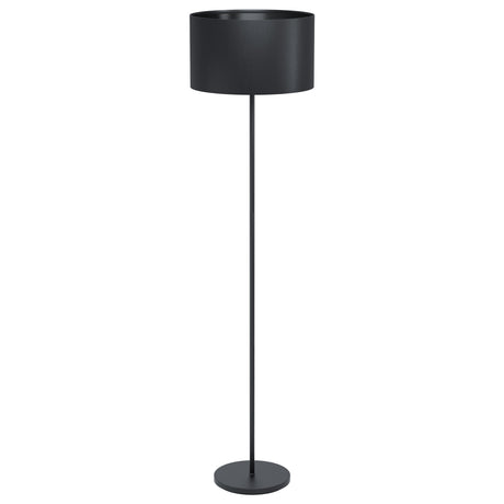 Eglo EU Maserlo 1 Black Metal And Fabric Floor Lamp, (D) 38cm
