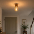 Eglo EU TURIALDO Ceiling Light – Wooden, Brown Finish, E27, Compact Natural Indoor Lighting