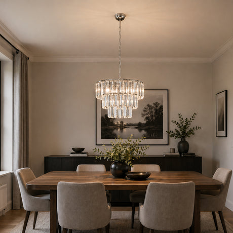 Eglo EU Erseka Elegant Timeless Chrome Crystal Pendant Light