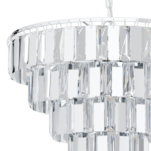 Eglo EU Erseka Elegant Timeless Chrome Crystal Pendant Light