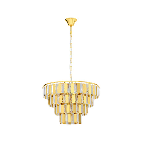 Eglo EU Erseka Elegant Timeless Brass Crystal Pendant Light
