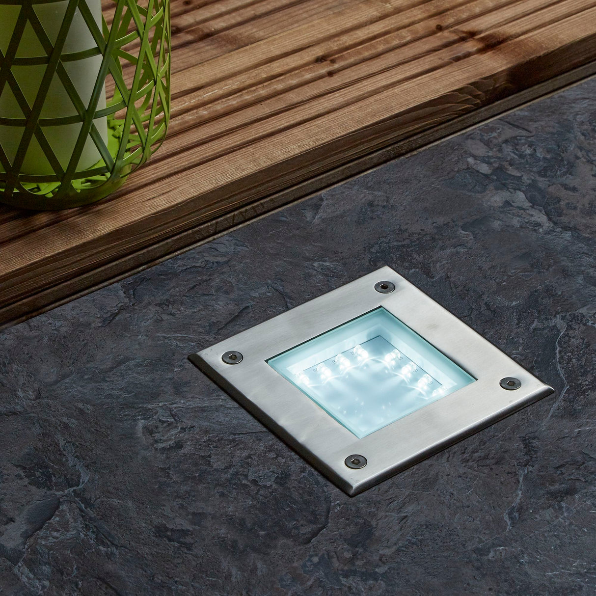 Searchlight Electric Walkover LED Recessed Square Walkover - Stainless Steel 9909WH