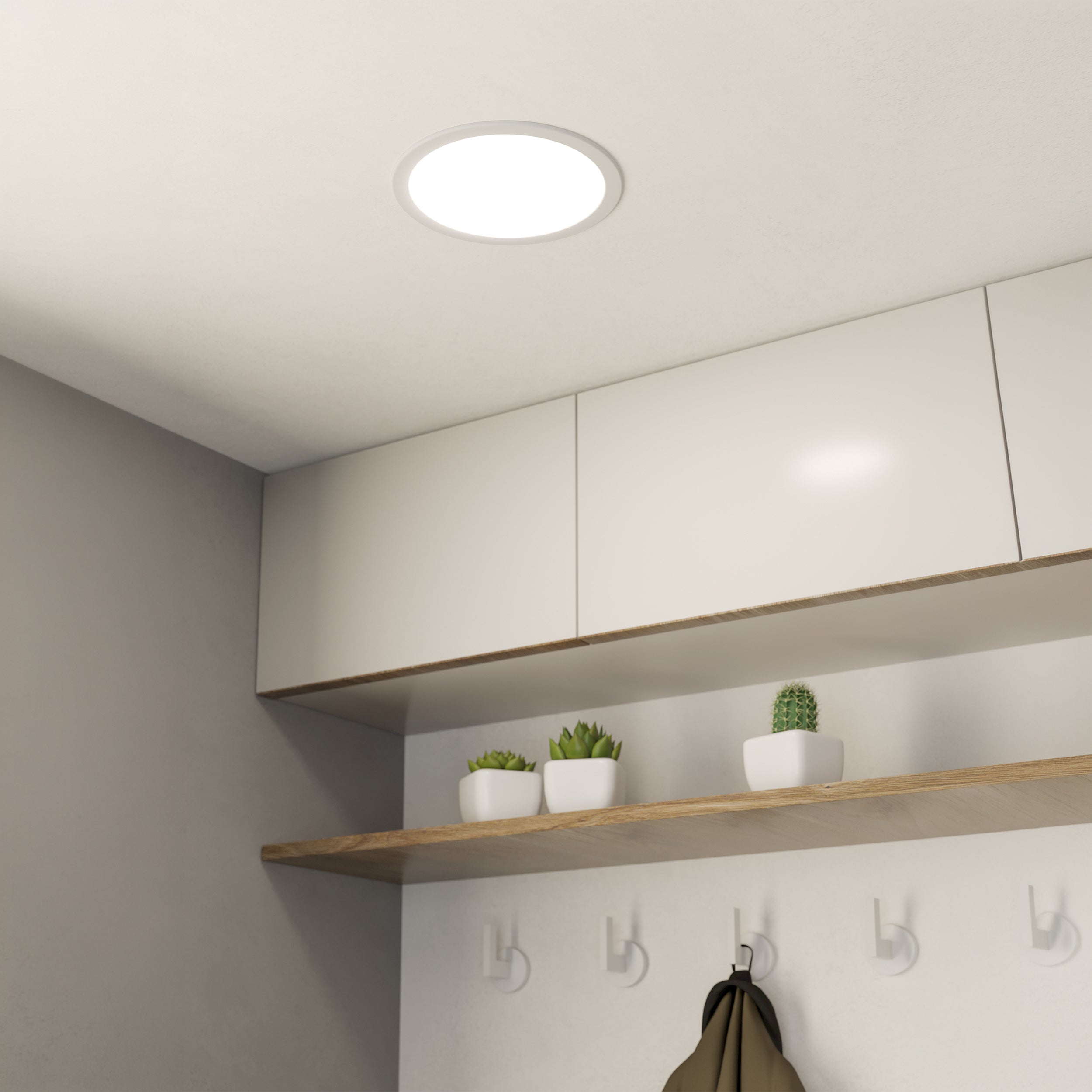 Eglo EU FUEVA?5 LED Recessed Light – Satin Nickel Steel, Warm White, Round Ceiling Downlight, Indoor Lighting