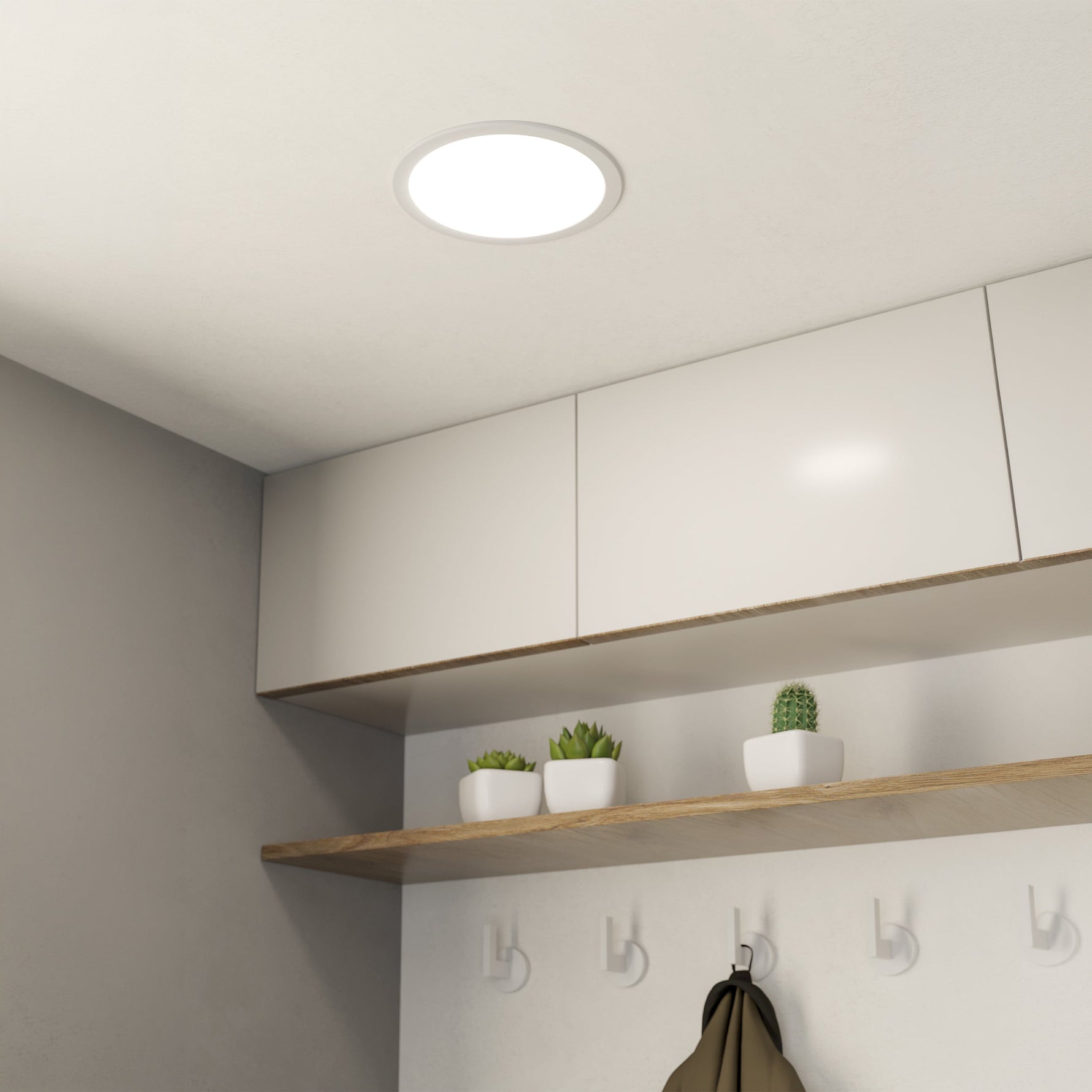Eglo EU FUEVA?5 LED Recessed Light – Satin Nickel Steel, Warm White, Round Ceiling Downlight, Indoor Lighting