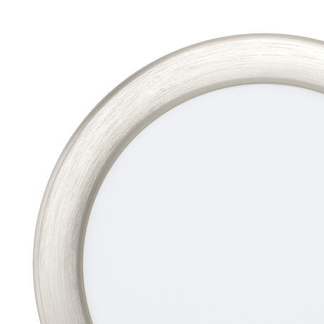 Eglo EU Fueva 5 LED Round Satin Nickel Steel Recessed Light, 16.6cm