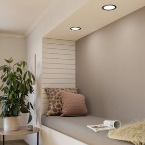 Eglo EU Fueva 5 LED Round Black Steel Recessed Light, 16.6cm