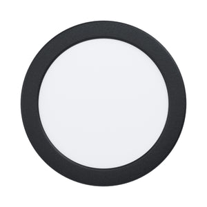 Eglo EU Fueva 5 LED Round Black Steel Recessed Light, 16.6cm
