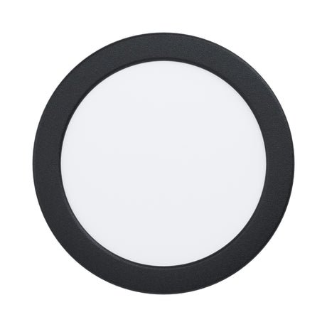 Eglo EU Fueva 5 LED Round Black Steel Recessed Light, 16.6cm