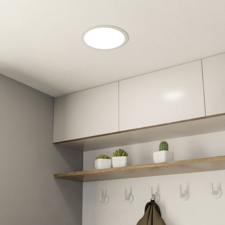 Eglo EU FUEVA?5 LED Recessed Light – White Steel, Neutral White, Round Ceiling Downlight, Indoor Lighting