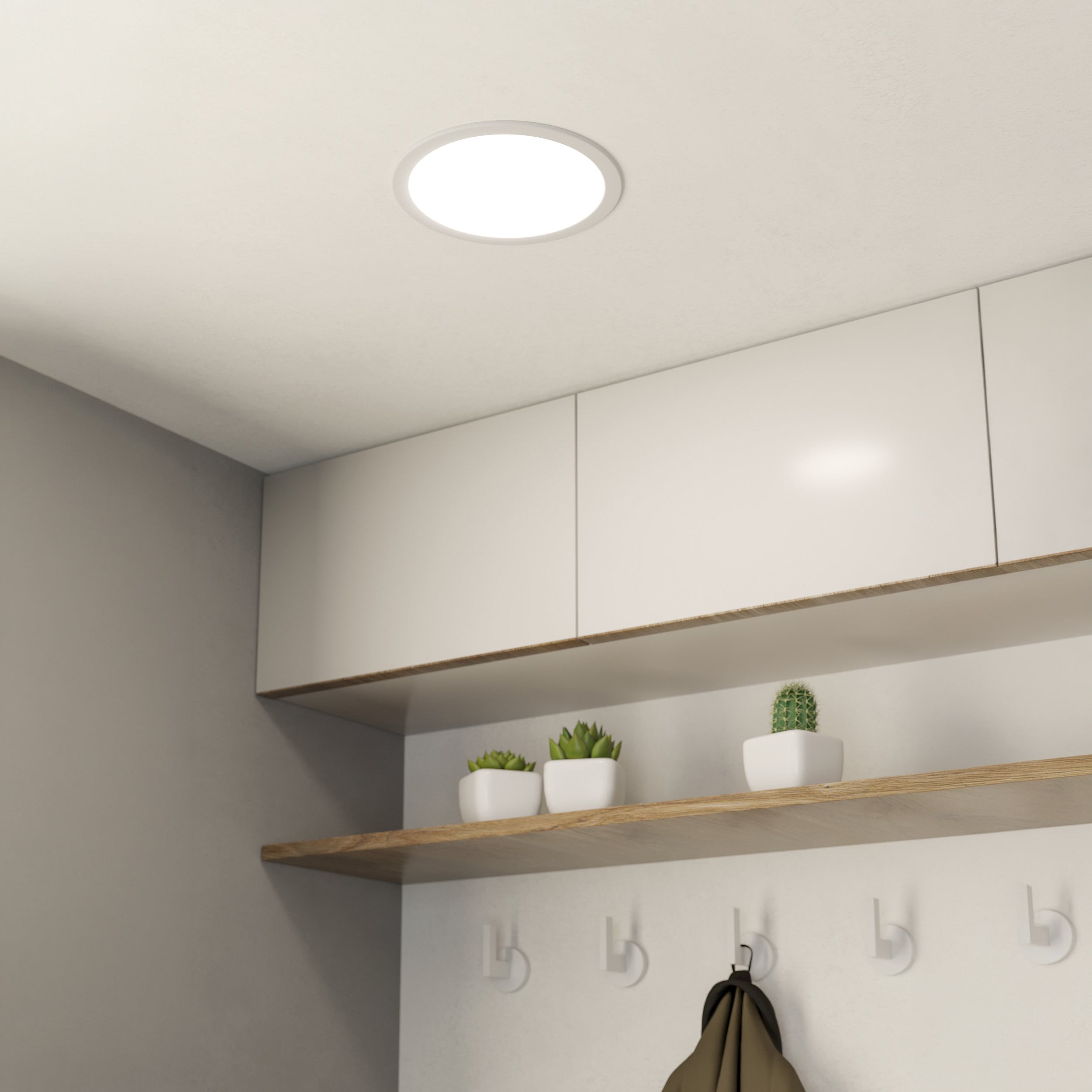 Eglo EU FUEVA?5 LED Recessed Light – Satin Nickel Steel, Neutral White, Round Ceiling Downlight, Indoor Lighting