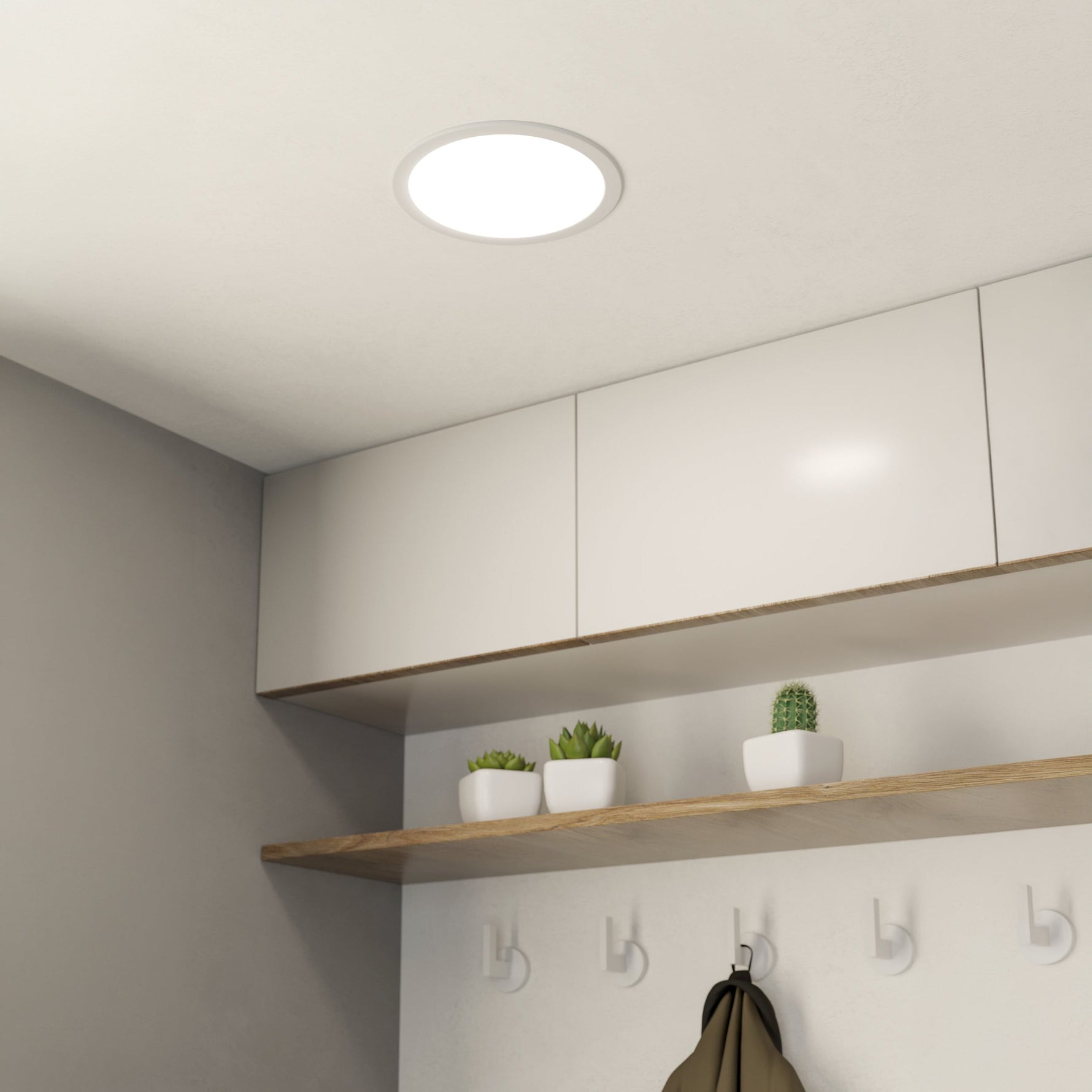 Eglo EU FUEVA?5 LED Recessed Light – Satin Nickel Steel, Neutral White, Round Ceiling Downlight, Indoor Lighting
