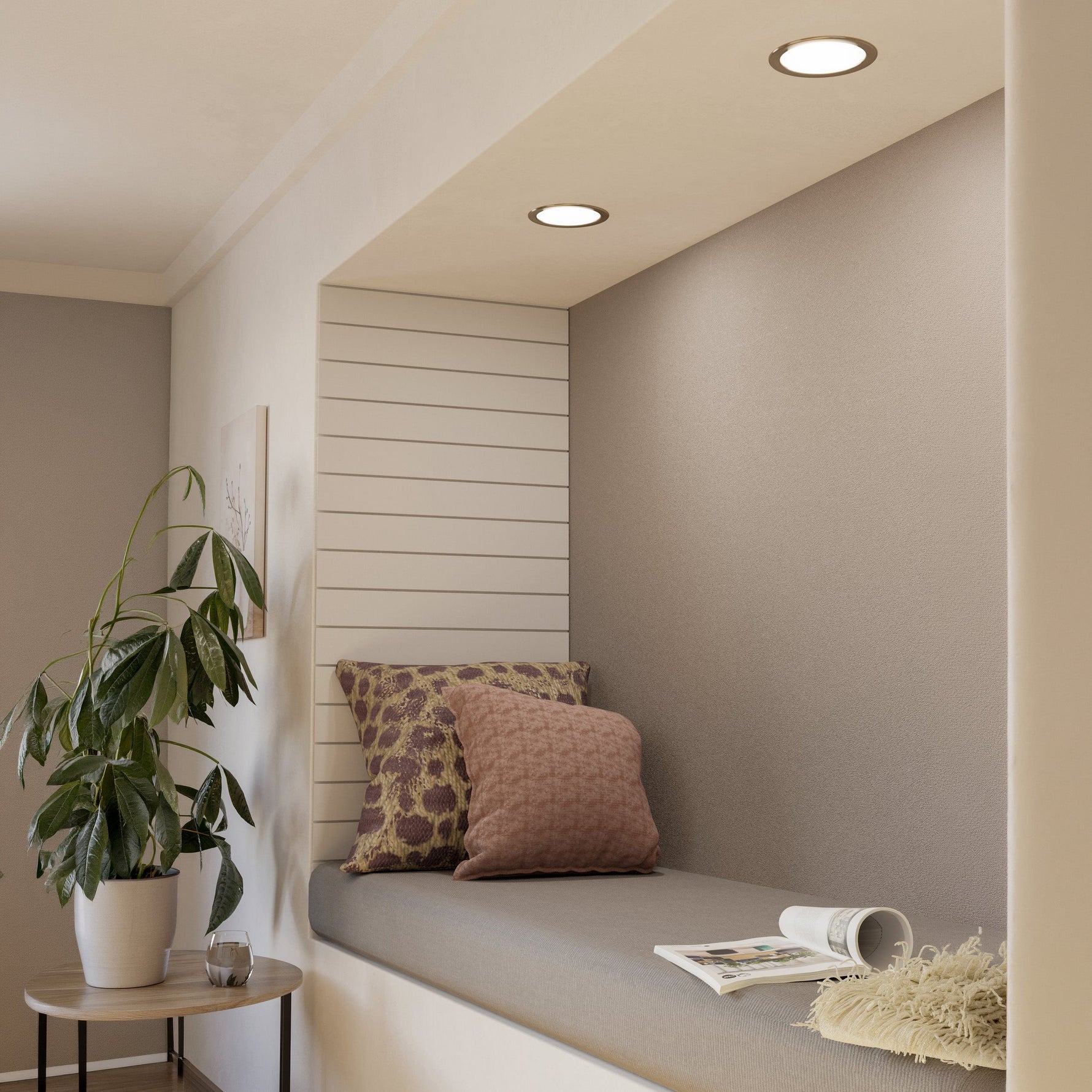 Eglo EU Fueva 5 LED Round Black Steel Recessed Light, 16.6cm, 4000K product image - Endon Lighting from First Light Direct with great prices and fast UK delivery