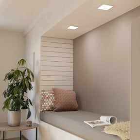 Eglo EU Fueva 5 LED Square White Steel Recessed Light, 16.6cm