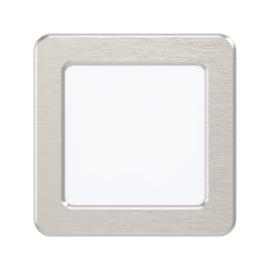 Eglo EU Fueva 5 Satin Nickel LED Square Recessed Light, 11.7cm, 3000K