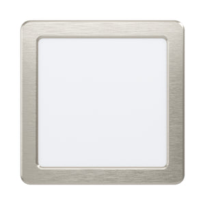 Eglo EU Fueva 5 LED Square Satin Nickel Steel Recessed Light, 16.6cm