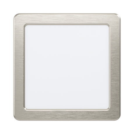 Eglo EU Fueva 5 LED Square Satin Nickel Steel Recessed Light, 16.6cm