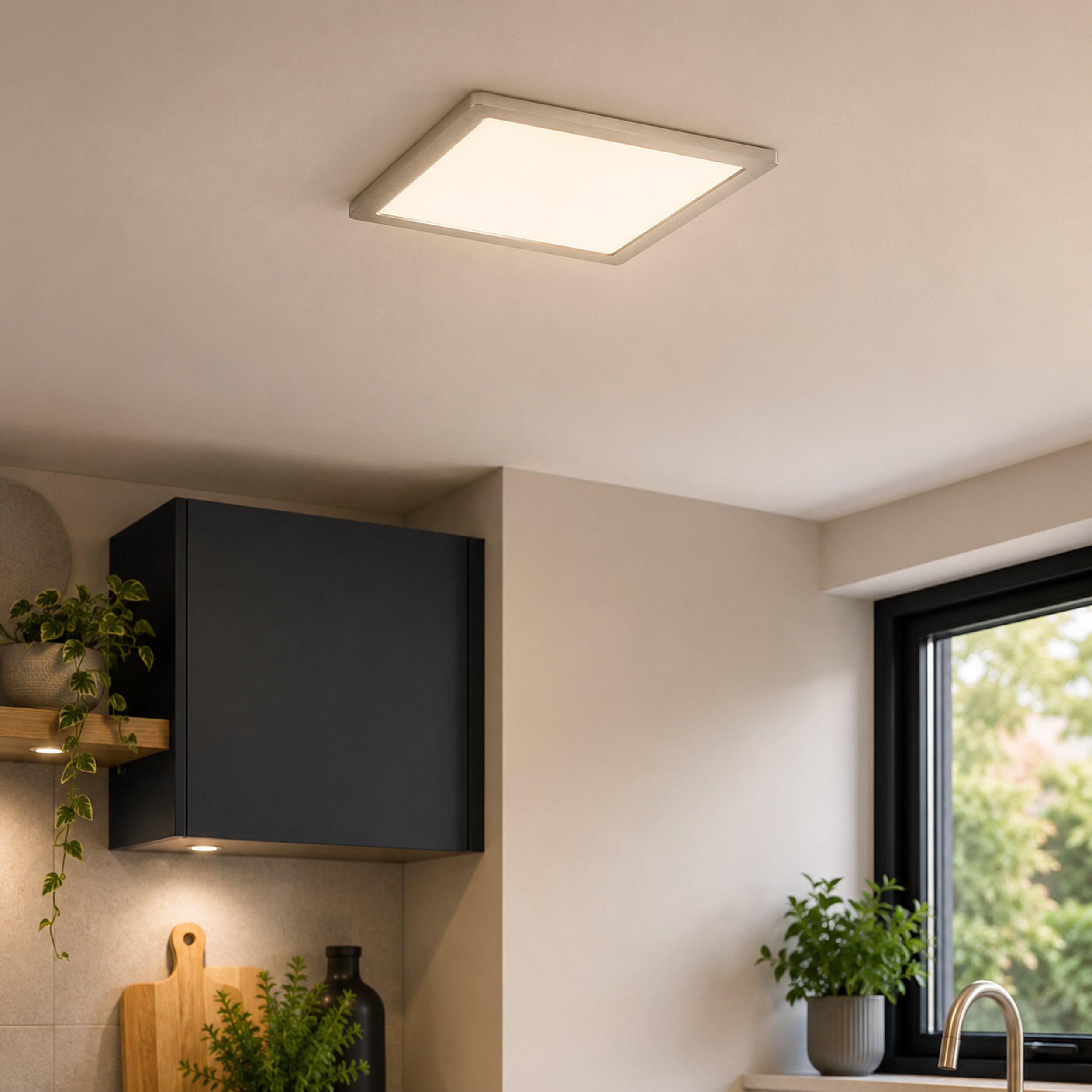 Eglo EU FUEVA?5 LED Recessed Light – White Steel, Neutral White, Square Ceiling Downlight, Indoor Lighting