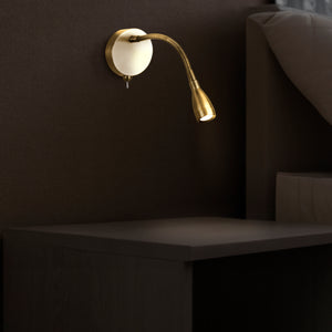 Searchlight Electric Flexy LED Adjustable Wall Light -Satin Brass 9917SB