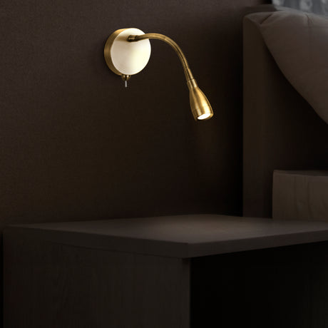 Searchlight Electric Flexy LED Adjustable Wall Light -Satin Brass 9917SB