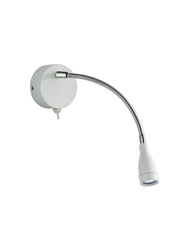Flexy LED Adjustable Wall Light -Chrome & White Metal