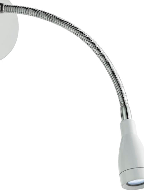 Searchlight Electric Flexy LED Adjustable Wall Light -Chrome & White Metal 9917WH