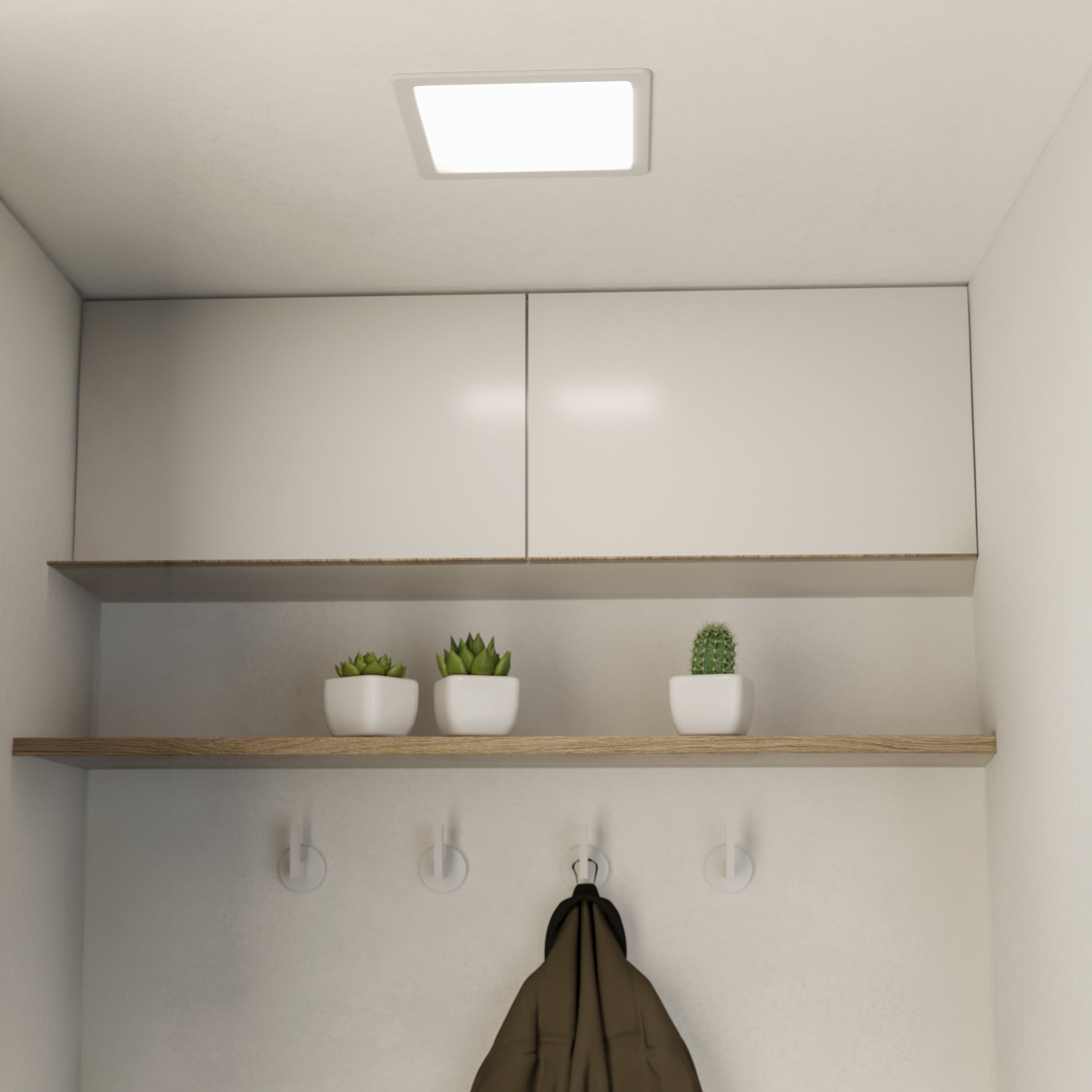 Eglo EU FUEVA?5 LED Recessed Light – Satin Nickel Steel, Neutral White, Square Ceiling Downlight, Indoor Lighting