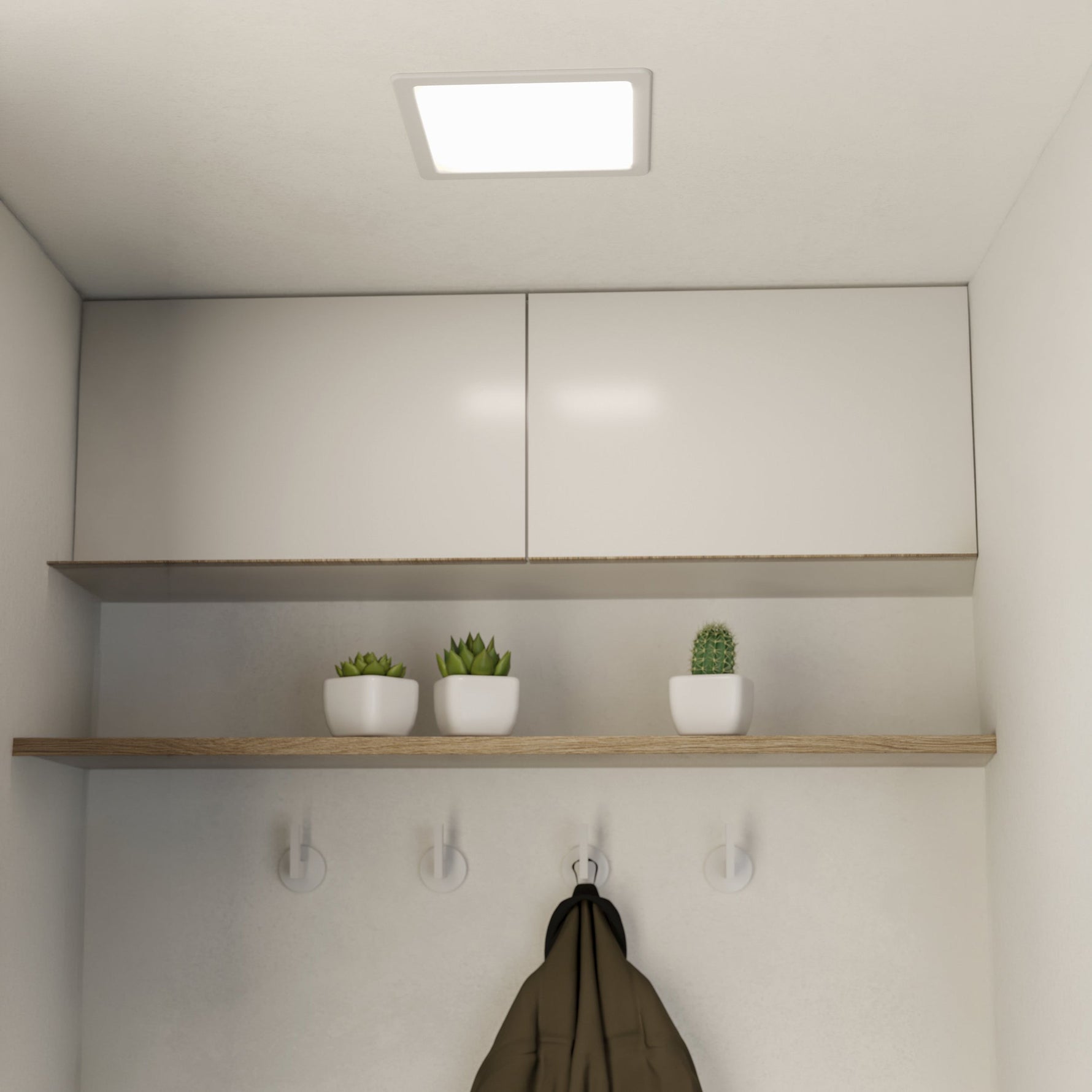 Eglo EU FUEVA?5 LED Recessed Light – Satin Nickel Steel, Neutral White, Square Ceiling Downlight, Indoor Lighting