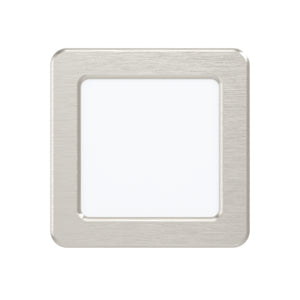 Eglo EU Fueva 5 Satin Nickel LED Square Recessed Light, 11.7cm, 4000K