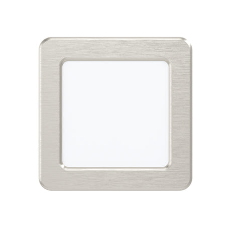 Eglo EU Fueva 5 Satin Nickel LED Square Recessed Light, 11.7cm, 4000K