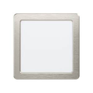 Eglo EU Fueva 5 LED Square Satin Nickel Steel Recessed Light, 16.6cm, 4000K