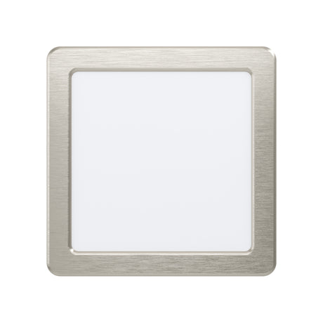 Eglo EU Fueva 5 LED Square Satin Nickel Steel Recessed Light, 16.6cm, 4000K