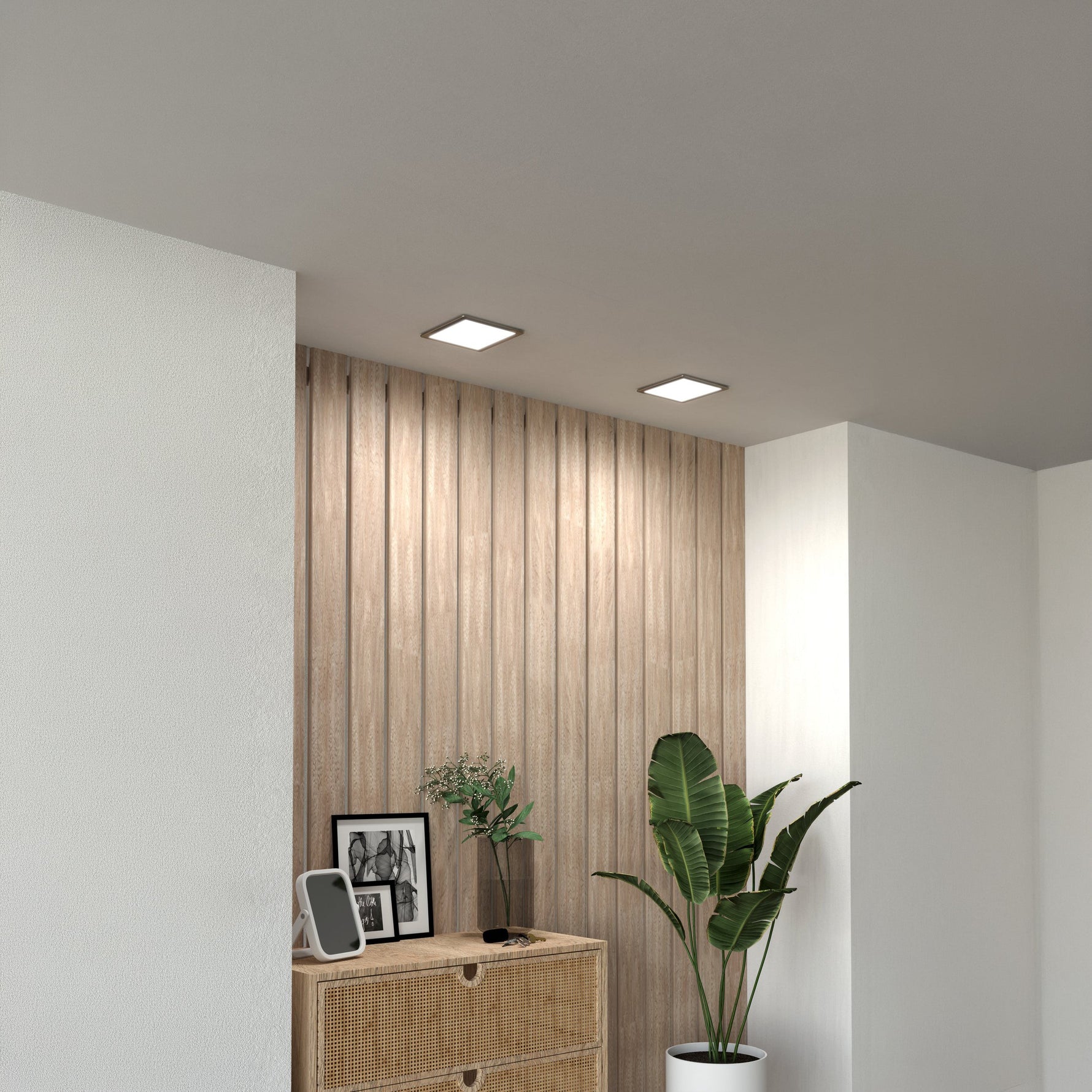 Eglo EU FUEVA?5 LED Surface?Mounted Light – White Steel, Warm White, Ultra?Slim Ceiling Light, Indoor Lighting product image - Endon Lighting from First Light Direct with great prices and fast UK delivery