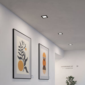 Eglo EU Fueva 5 Black LED Square Recessed Light, 11.7cm, 4000K