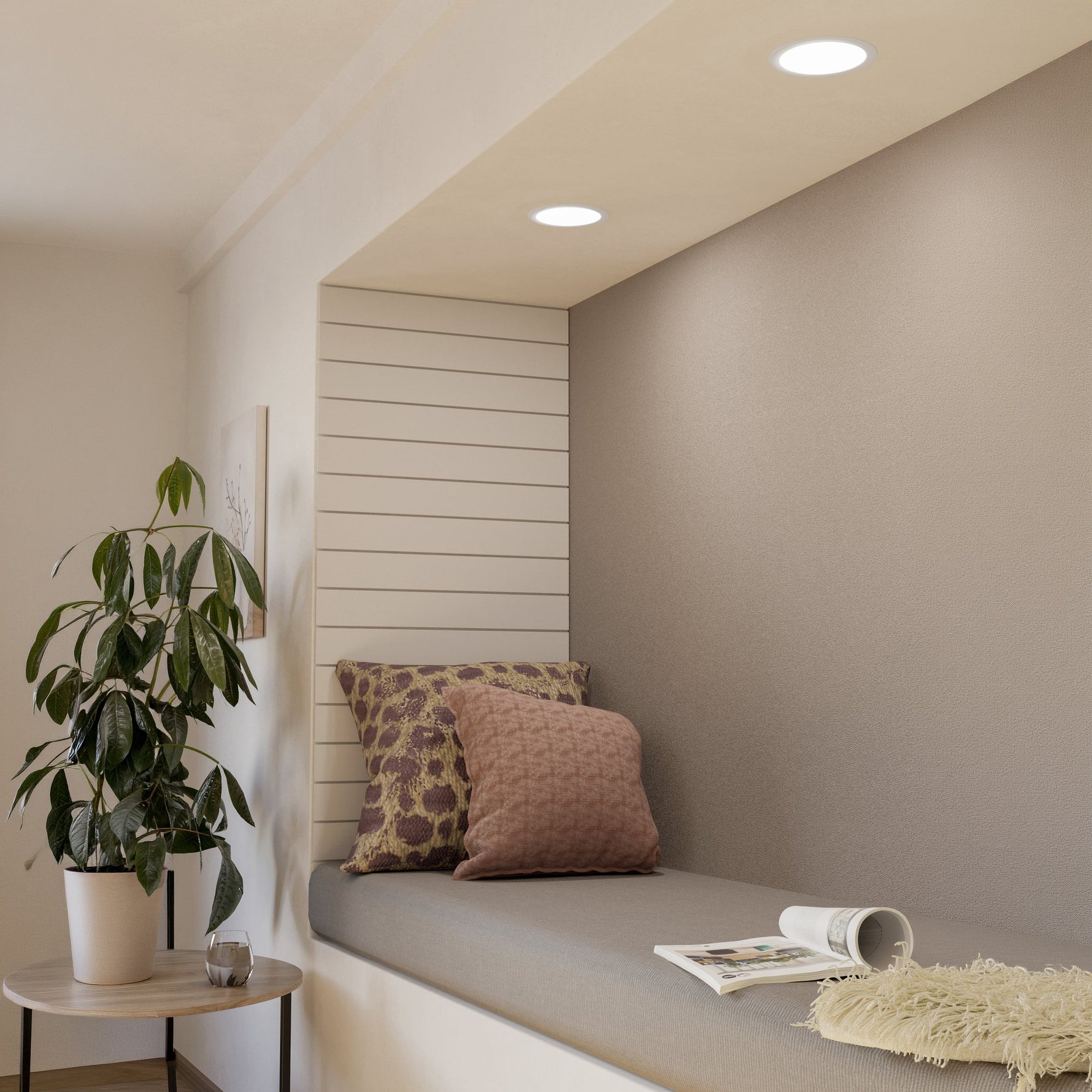 Eglo EU Fueva 5 LED Round White Steel Bathroom Recessed Light, 16.6cm product image - Endon Lighting from First Light Direct with great prices and fast UK delivery