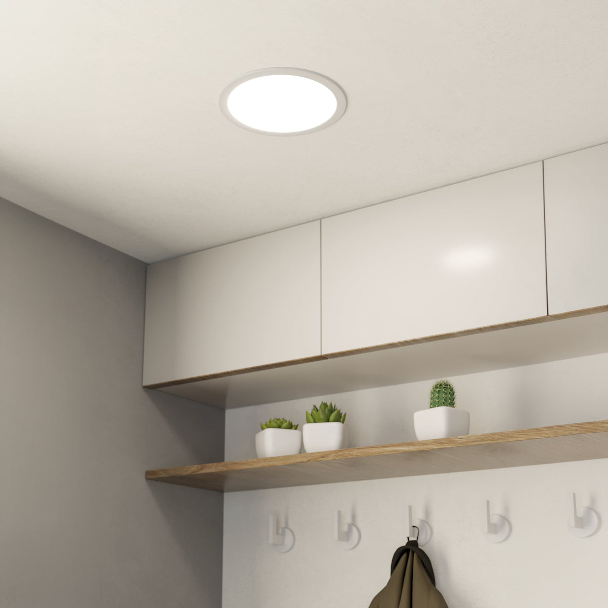 Eglo EU FUEVA?5 LED Recessed Light – White Steel, Warm White, Dimmable, Indoor Ceiling Downlight