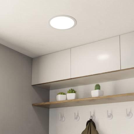 Eglo EU FUEVA?5 LED Recessed Light – White Steel, Warm White, Dimmable, Indoor Ceiling Downlight