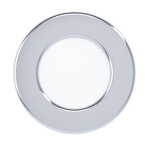 Eglo EU Fueva 5 Chrome LED Round Bathroom Recessed Light, 8.6cm, 3000K
