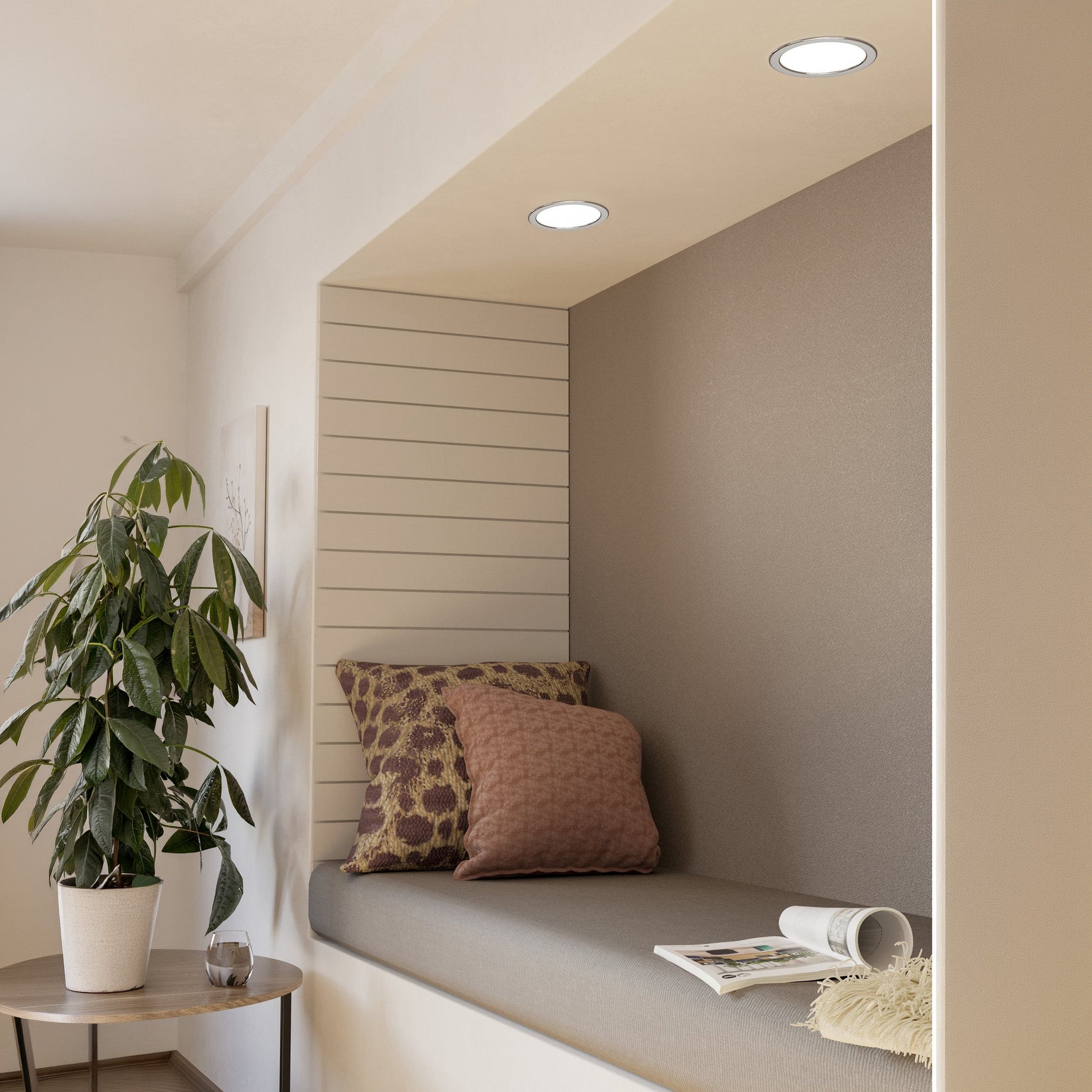 Eglo EU Fueva 5 LED Round White Steel Bathroom Recessed Light, 16.6cm, 4000K product image - Endon Lighting from First Light Direct with great prices and fast UK delivery