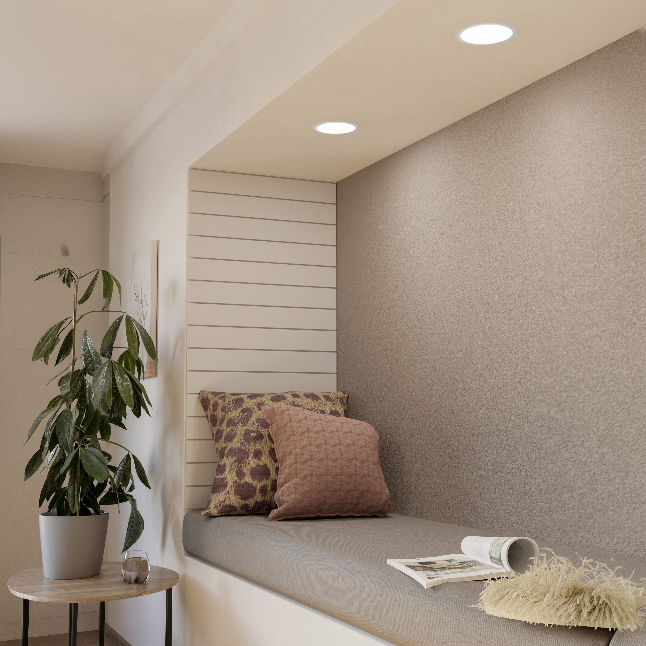 Eglo EU Fueva 5 Chrome Steel Recessed LED Ceiling Light - (IP44) Neutral White (D) 16.6cm product image - Endon Lighting from First Light Direct with great prices and fast UK delivery