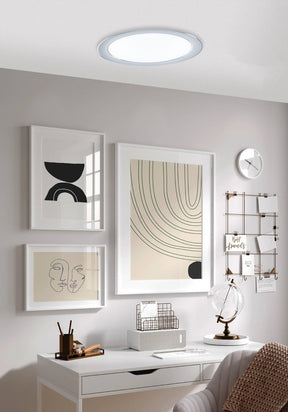 Eglo EU Fueva 5 Chrome Steel Recessed LED Ceiling Light - (IP44) Neutral White (D) 16.6cm