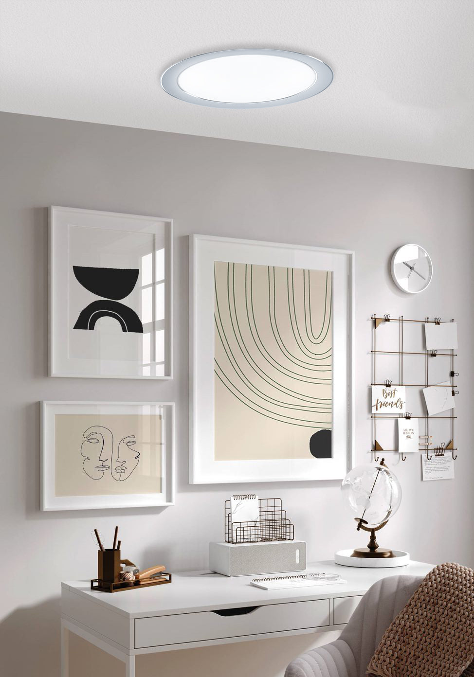 Eglo EU Fueva 5 LED Round Black Steel Bathroom Recessed Light, 16.6cm, 3000K product image - Endon Lighting from First Light Direct with great prices and fast UK delivery