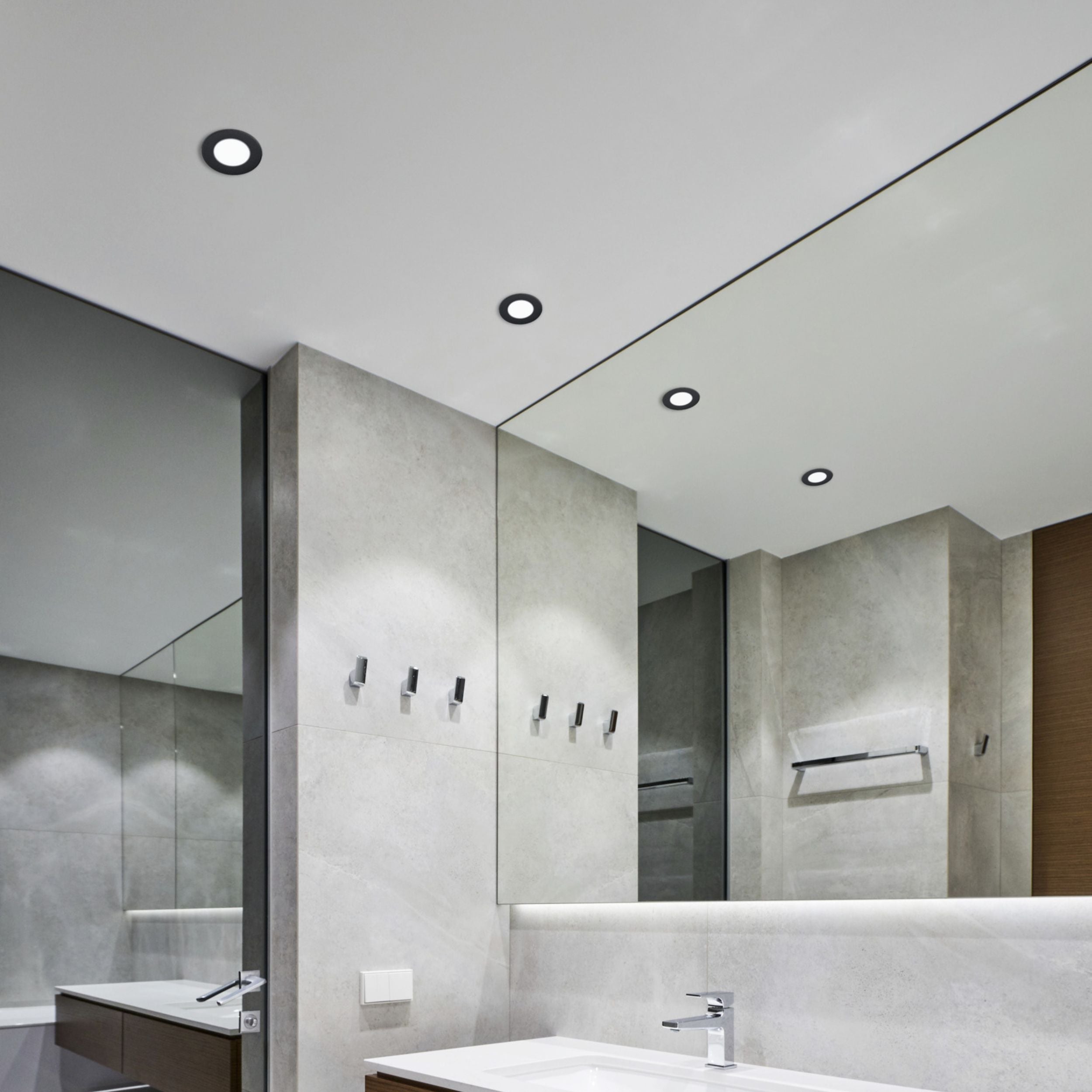Eglo EU Fueva 5 Black LED Bathroom Round Recessed Light, 8.6cm, 4000K