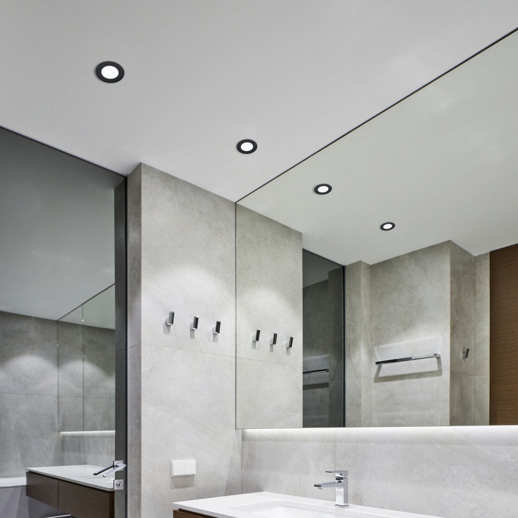 Eglo EU Fueva 5 Black LED Bathroom Round Recessed Light, 8.6cm, 4000K
