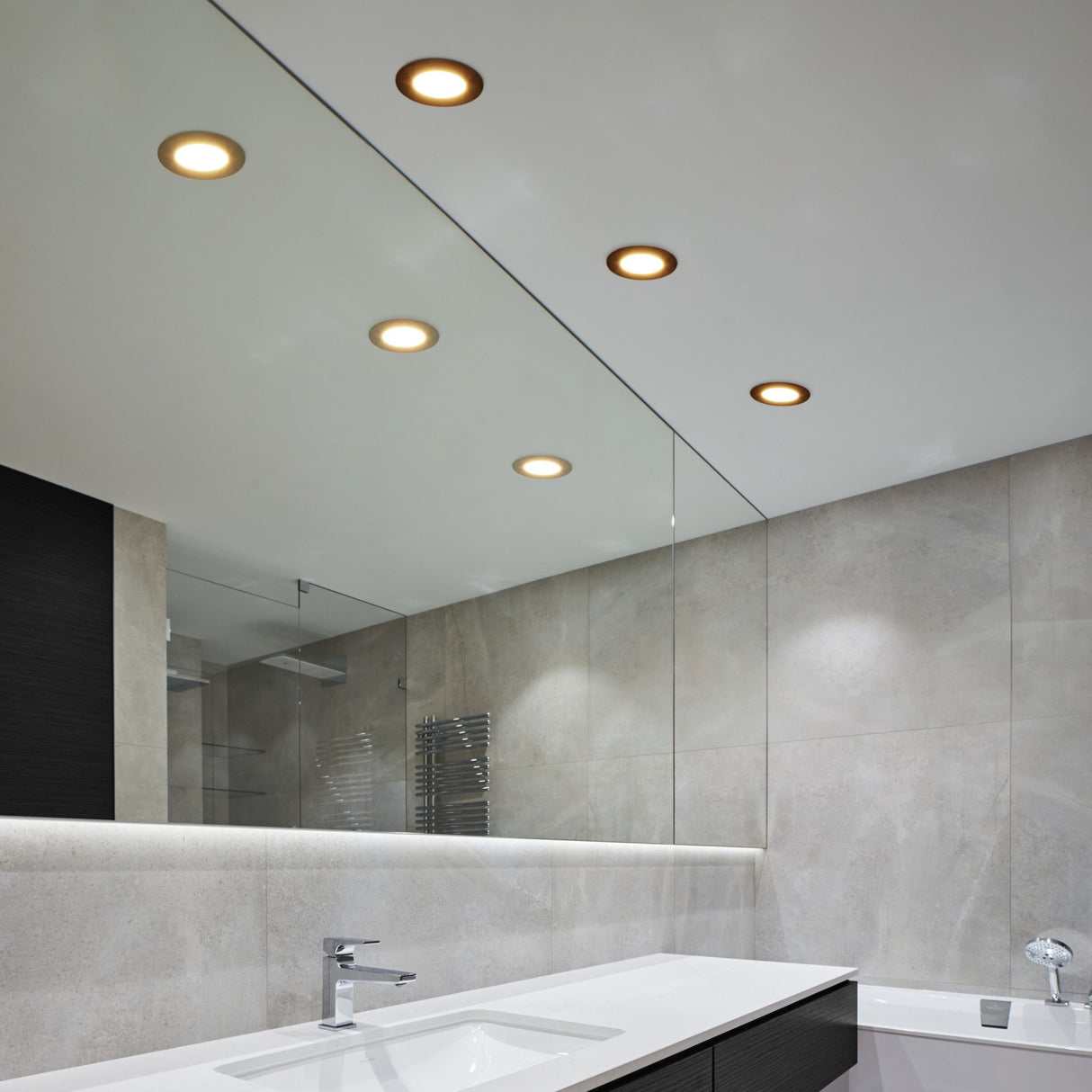 Eglo EU Fueva 5 Black LED Bathroom Round Recessed Light, 8.6cm, 4000K