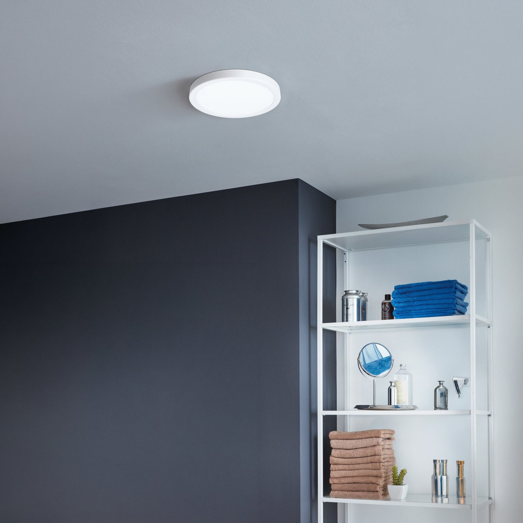 Eglo EU FUEVA?5 LED Surface?Mounted Light – Black Steel, Warm White, Ultra?Slim Ceiling Light, Indoor Lighting product image - Endon Lighting from First Light Direct with great prices and fast UK delivery