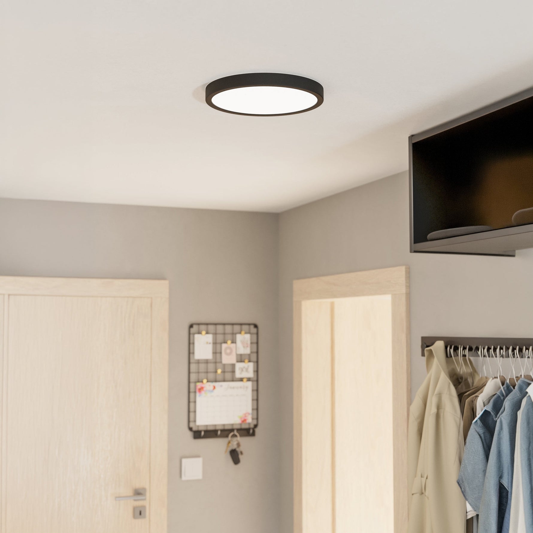 Eglo EU FUEVA?5 Surface?Mounted LED Ceiling Light – Satin Nickel Steel, Dimmable, Warm White, Indoor Lighting product image - Endon Lighting from First Light Direct with great prices and fast UK delivery