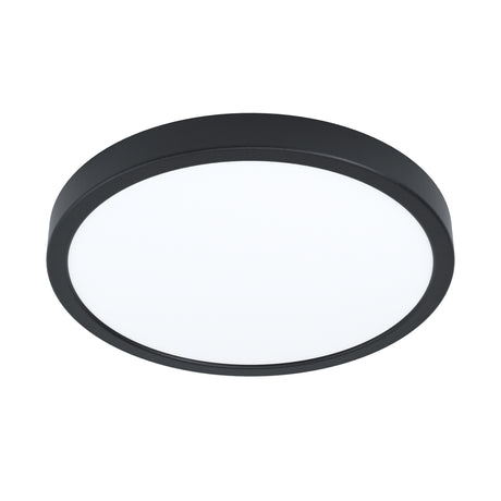 Eglo EU FUEVA?5 Surface?Mounted LED Ceiling Light – Black Steel with White Diffuser, Warm White, Indoor Lighting